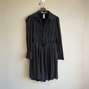 Laundry by design black white dot silk dress 6